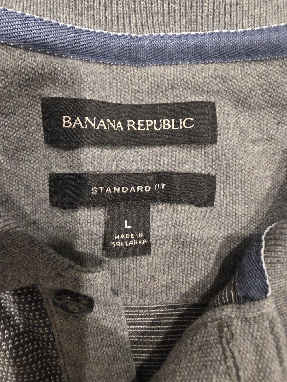 Banana Repubic Men’s Gray Tone Striped Polo L